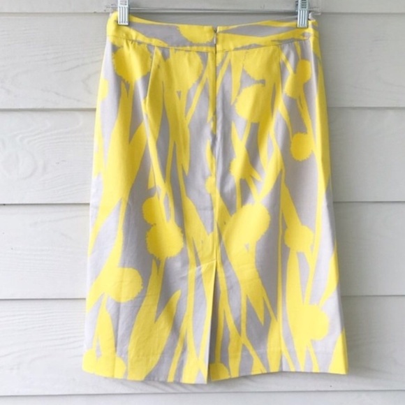 Boden Yellow Gray Dandelion Pencil Career Skirt - Picture 4 of 6